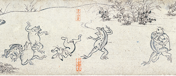 国宝　鳥獣戯画　甲巻（部分）　平安時代 12世紀　京都・高山寺　通期