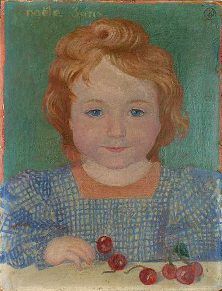 モーリス・ドニ《サクランボを持つノエルの肖像》1899年 油彩/厚紙 個人蔵 Catalogue raisonné Maurice Denis, photo Olivier Goulet