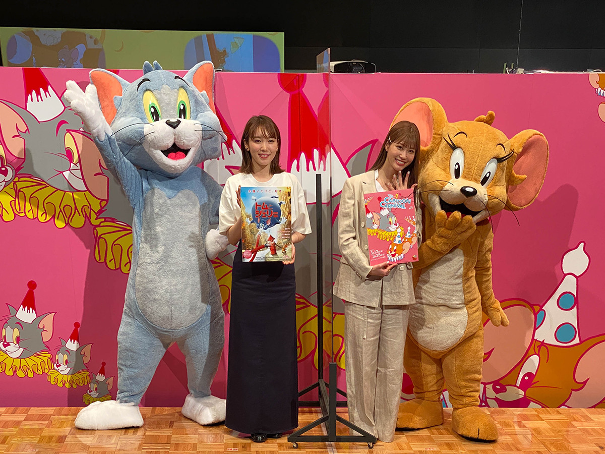 「トムとジェリー カートゥーン・カーニバル」オープニングPRイベントに訪れた（左）飯豊まりえさん、（右）“めるる”こと生見愛瑠さん