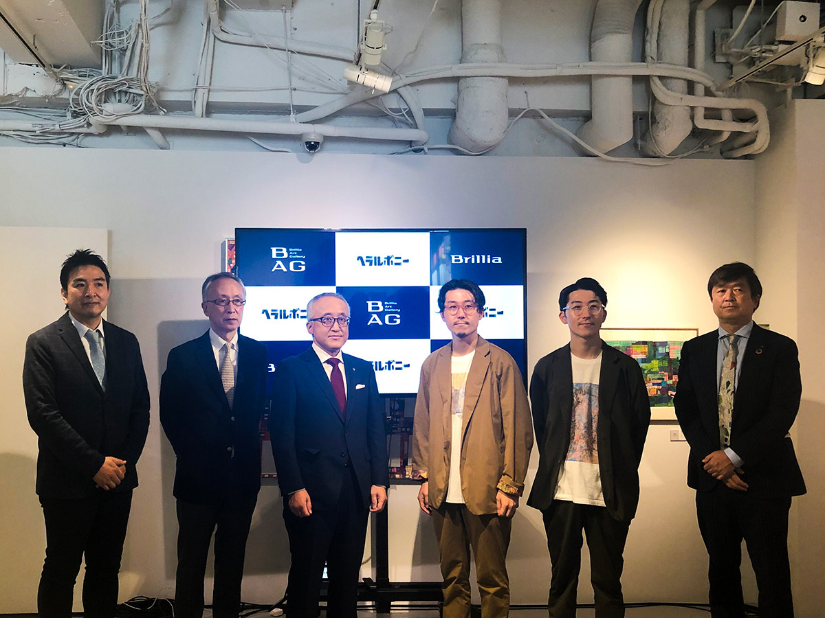 左から、坂本浩章（彫刻の森芸術文化財団）、玉木英二（彫刻の森芸術文化財団）、大久保昌之（東京建物）、松田崇哉（ヘラルボニー）、松田文登（ヘラルボニー）、秋田秀士（東京建物）