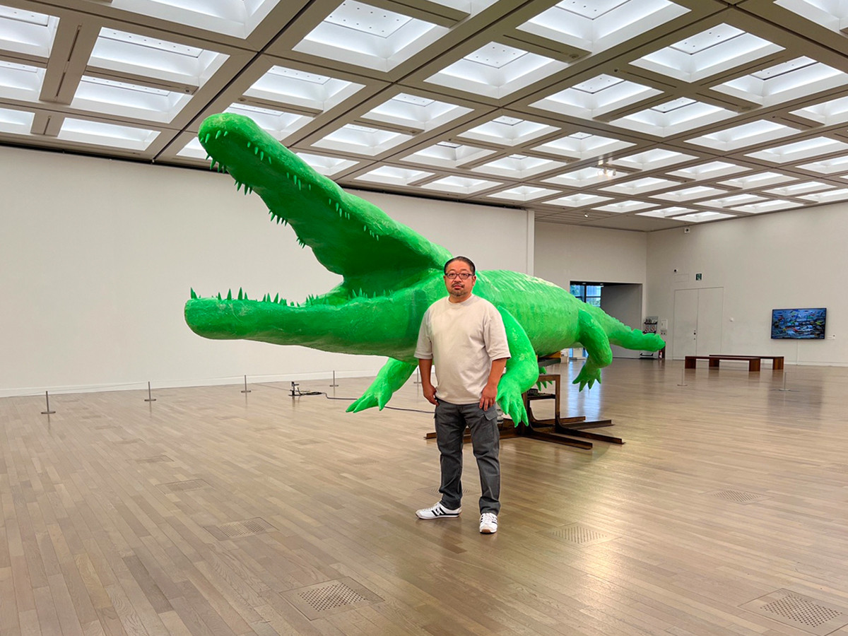 国立新美術館「ワニがまわる タムラサトル」会場 タムラサトル氏