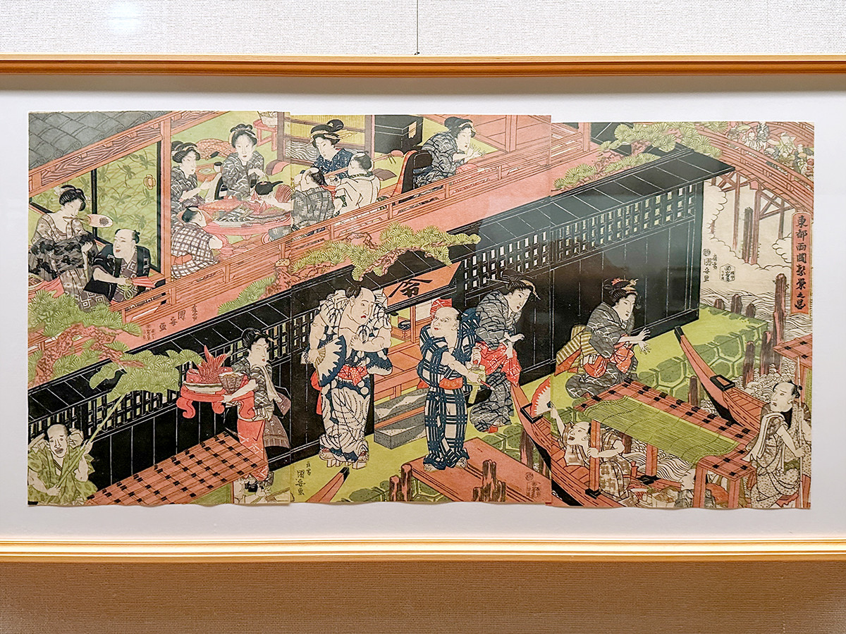 太田記念美術館「はこぶ浮世絵-クルマ・船・鉄道」会場より