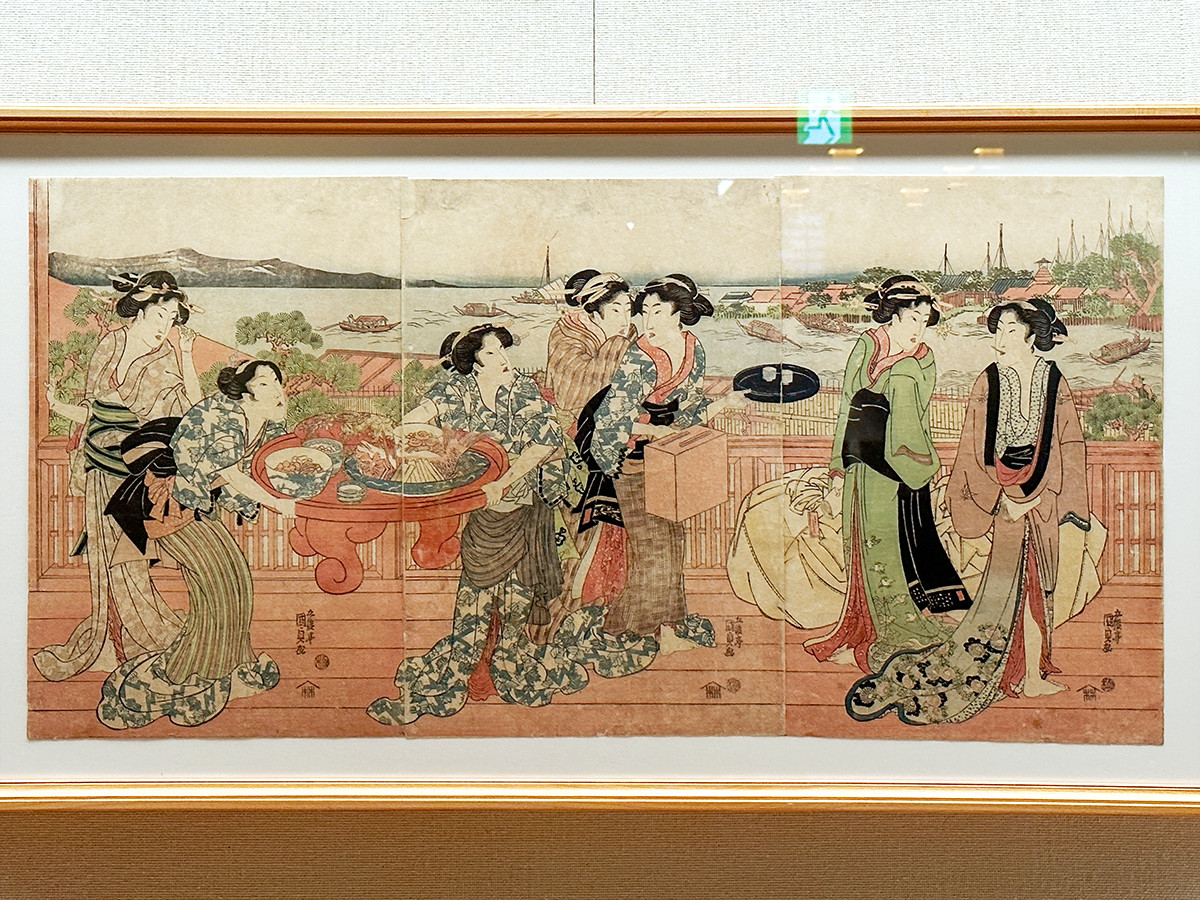 太田記念美術館「はこぶ浮世絵-クルマ・船・鉄道」会場より