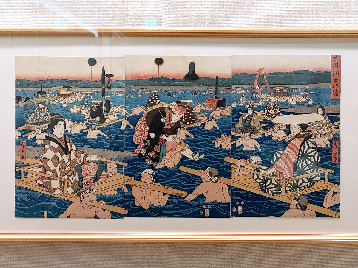 太田記念美術館「はこぶ浮世絵－クルマ・船・鉄道」会場より　