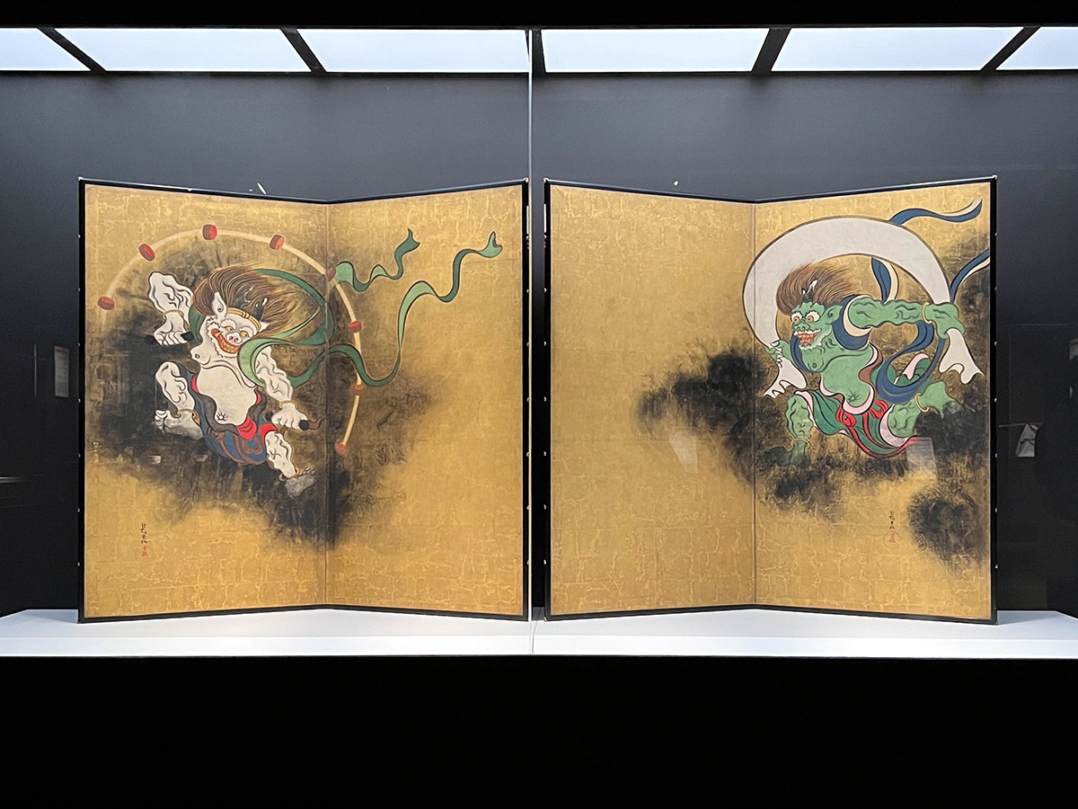 第3章「新たな博物館へ」　重要文化財 《風神雷神図屛風》尾形光琳筆 江戸時代 18世紀［展示期間：10/18～11/13］