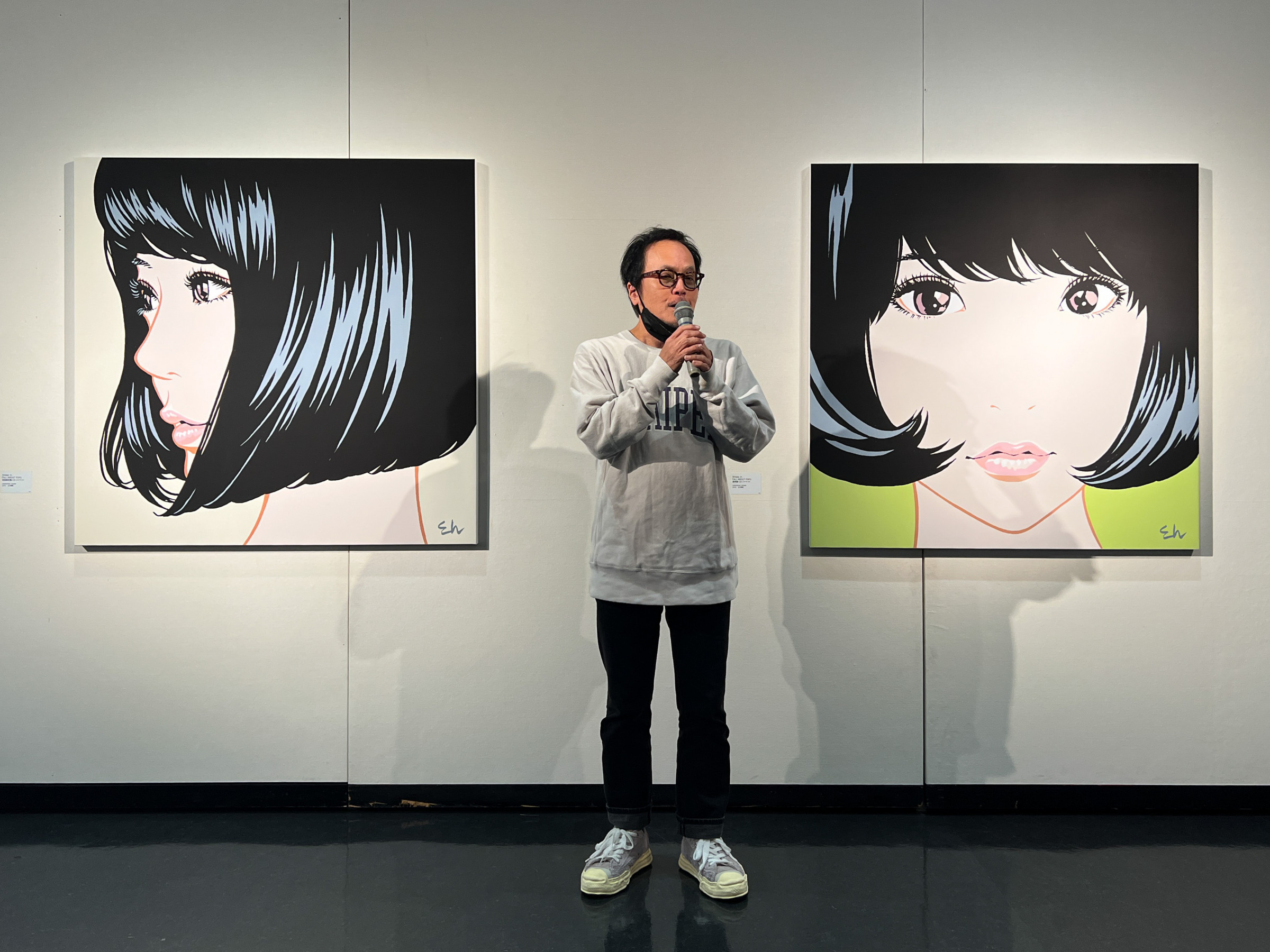 千葉県立美術館「江口寿史イラストレーション展　彼女」会場