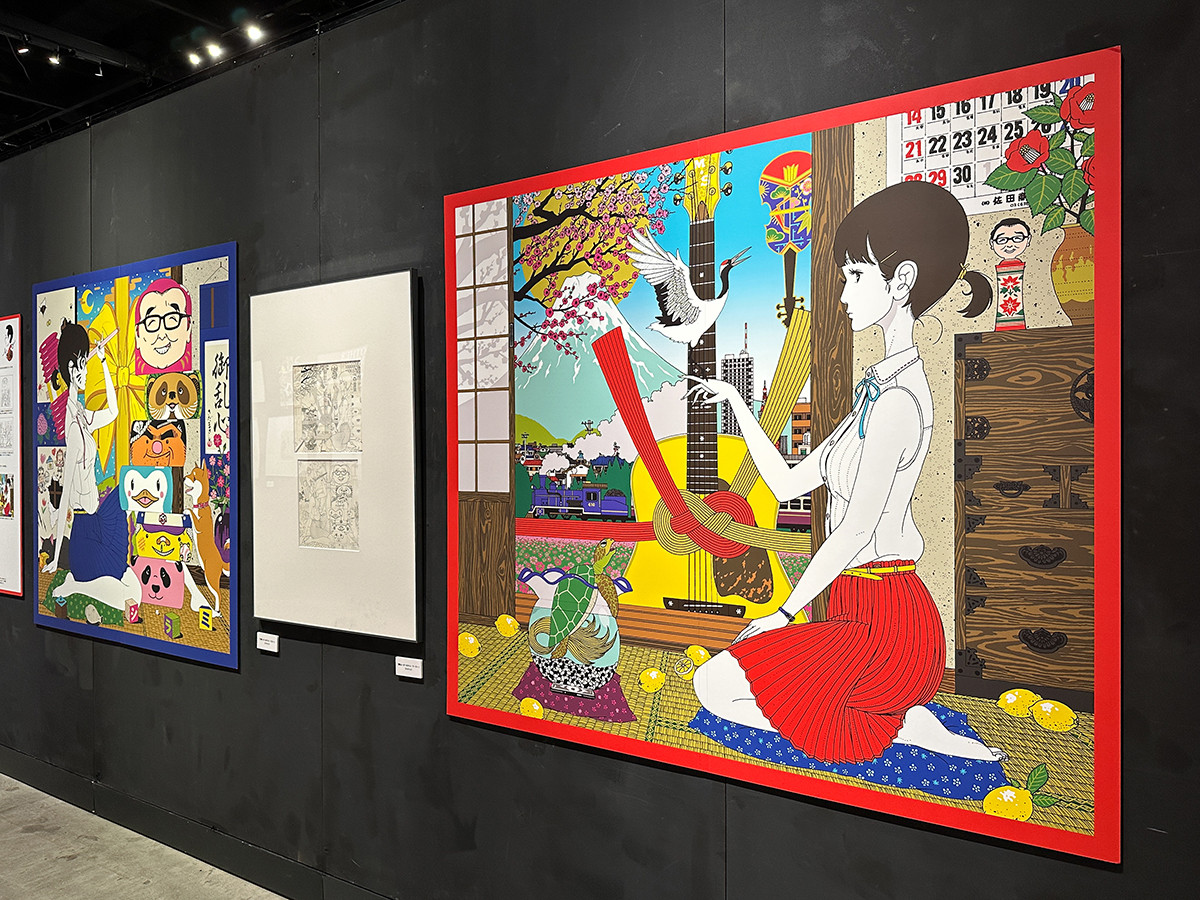 ギャラリーアーモ「中村佑介20周年展」会場より　「さだまさし」セクション