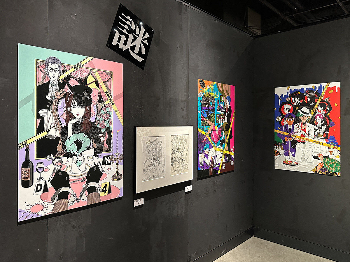 ギャラリーアーモ「中村佑介20周年展」会場より 「東川篤哉」セクション