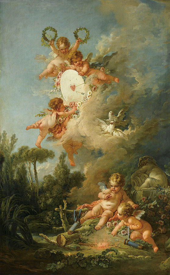 《アモルの標的》 フランソワ・ブーシェ 1758年 油彩/カンヴァス 309x210cm パリ、ルーヴル美術館 Photo © RMN-Grand Palais (musée du Louvre) / Gérard Blot / distributed by AMF-DNPartcom