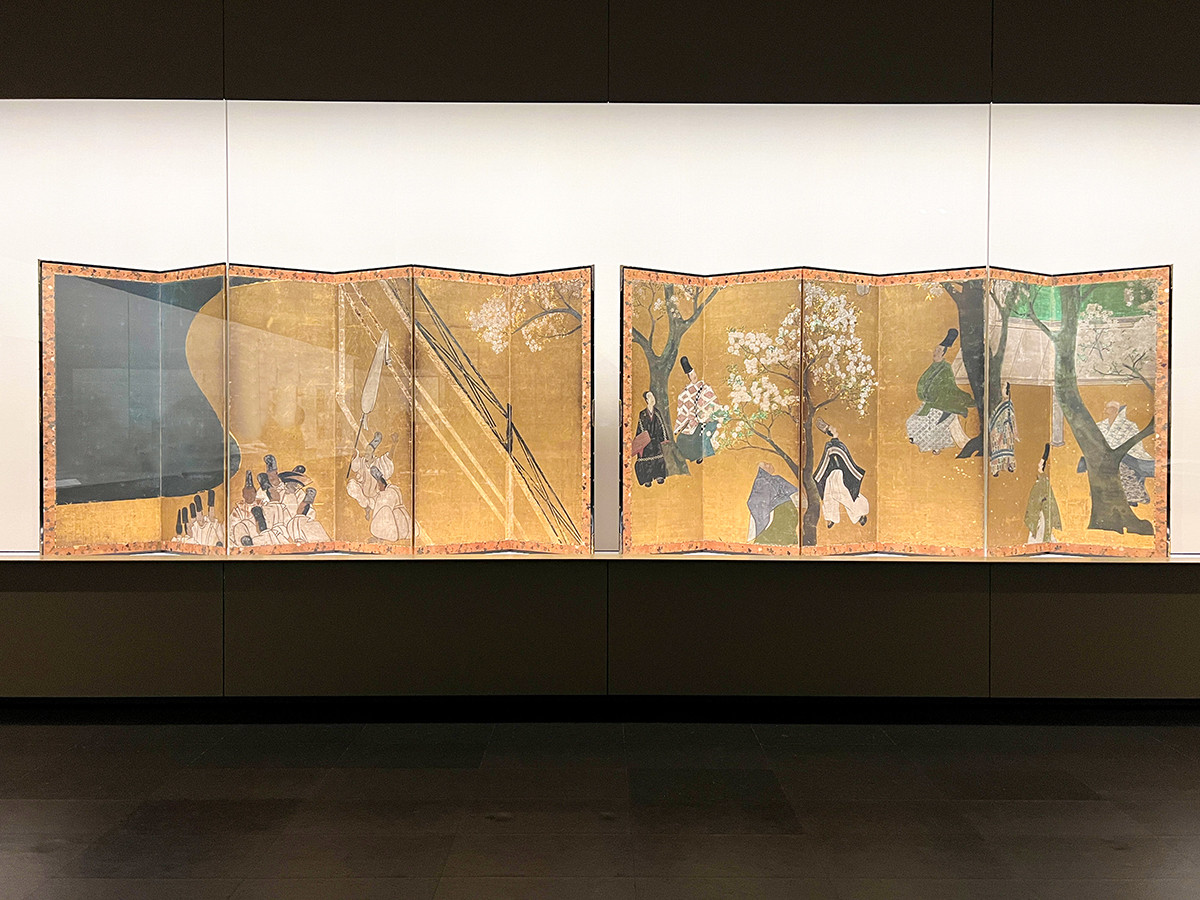 重要美術品 《桜下蹴鞠図屏風》 江戸時代 17世紀