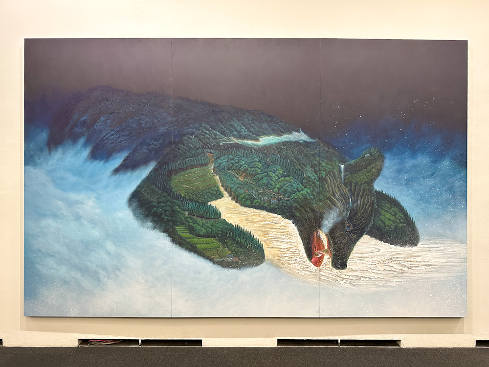 上野の森美術館「VOCA展2023」会場 VOCA賞 永沢碧衣《山衣をほどく》