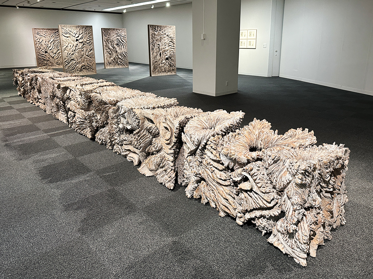 埼玉県立近代美術館「戸谷成雄 彫刻」会場より 《双影体Ⅱ》2001 愛知県美術館