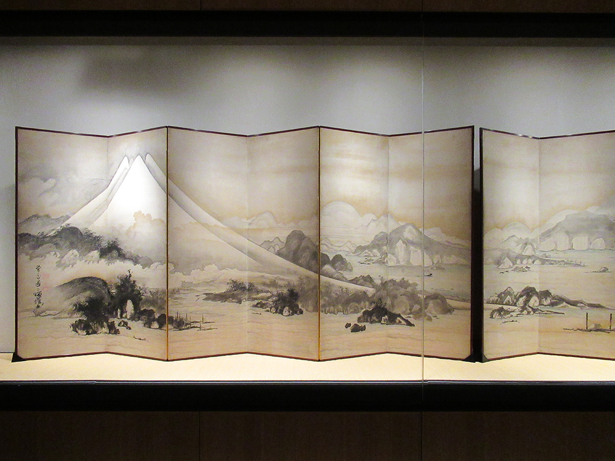《富士三保図屏風》(一部)曽我蕭白筆 江戸時代 18世紀