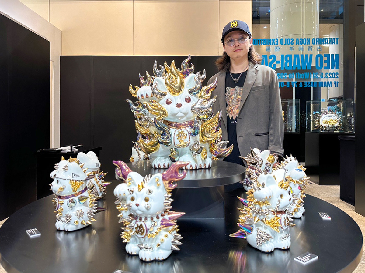 阪急メンズ東京 1F MAIN BASE 古賀崇洋「NEO WABI-SABI ‐Takahiro Koga exhibition‐」会場より、古賀崇洋さん