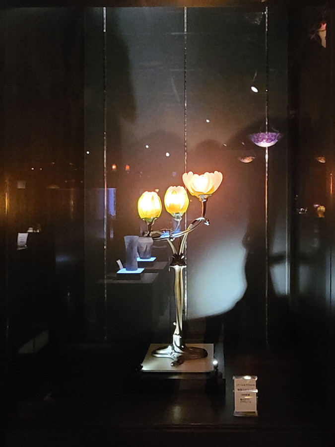 ドーム&マジョレル　睡蓮三灯ランプ　1905年