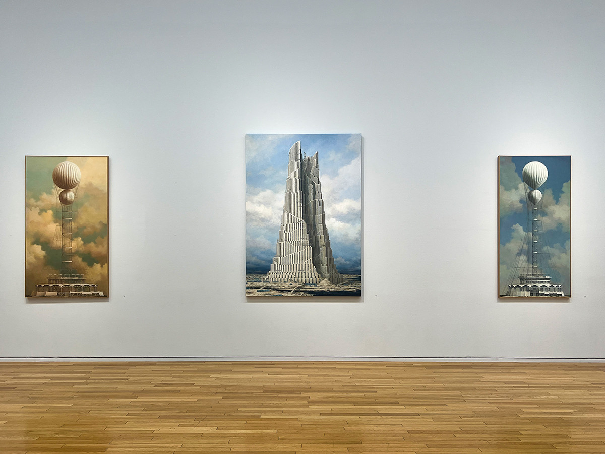 「野又穫 Continuum 想像の語彙」展示風景 (中央)《Babel 2005 都市の肖像》 2005年 東京オペラシティアートギャラリー蔵