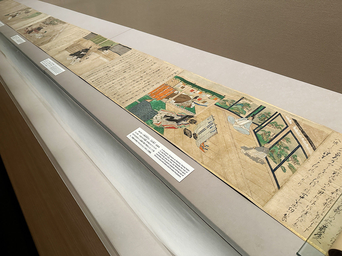 根津美術館「物語る絵画」会場より 重要美術品《北野天神縁起絵巻 巻第四》室町時代 15世紀