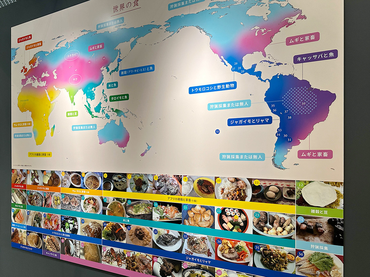 国立科学博物館　特別展「和食 ～日本の自然、人々の知恵～」会場より　第1章「『和食』とは？」