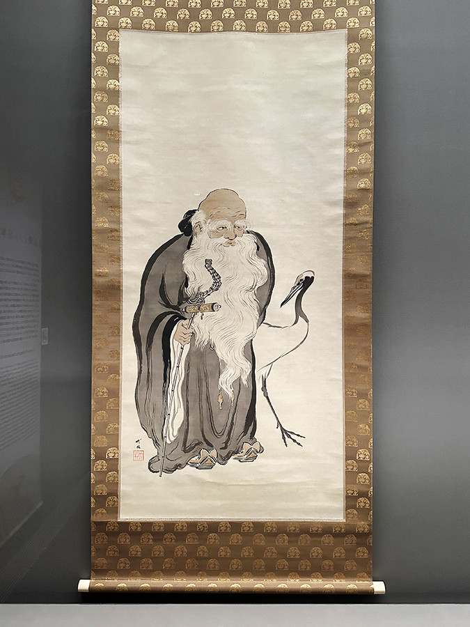 泉屋博古館東京「特別企画展 日本画の棲み家」会場より 尾竹竹坡《寿老図》明治45年頃 泉屋博古館東京