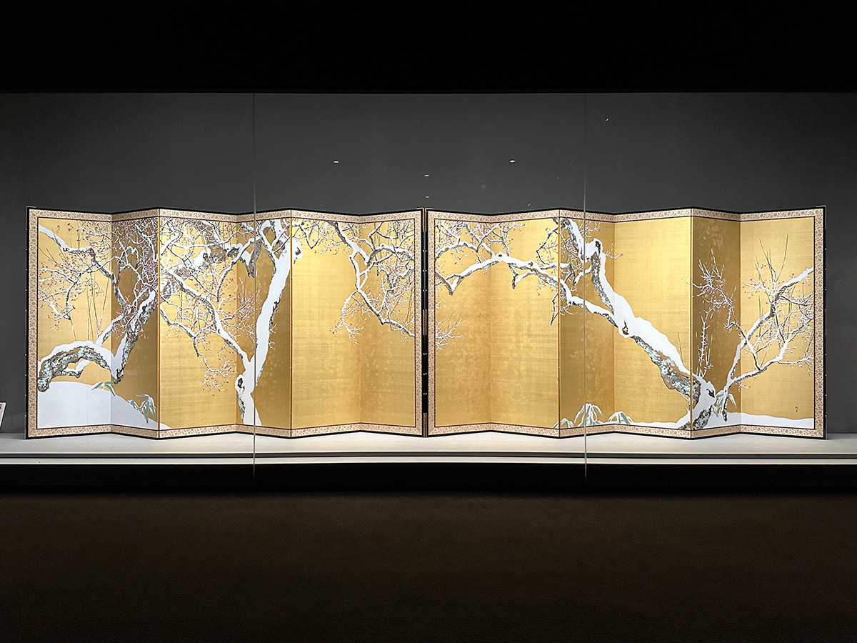 泉屋博古館東京「特別企画展 日本画の棲み家」会場より 木島櫻谷《雪中梅花》大正7年 泉屋博古館東京