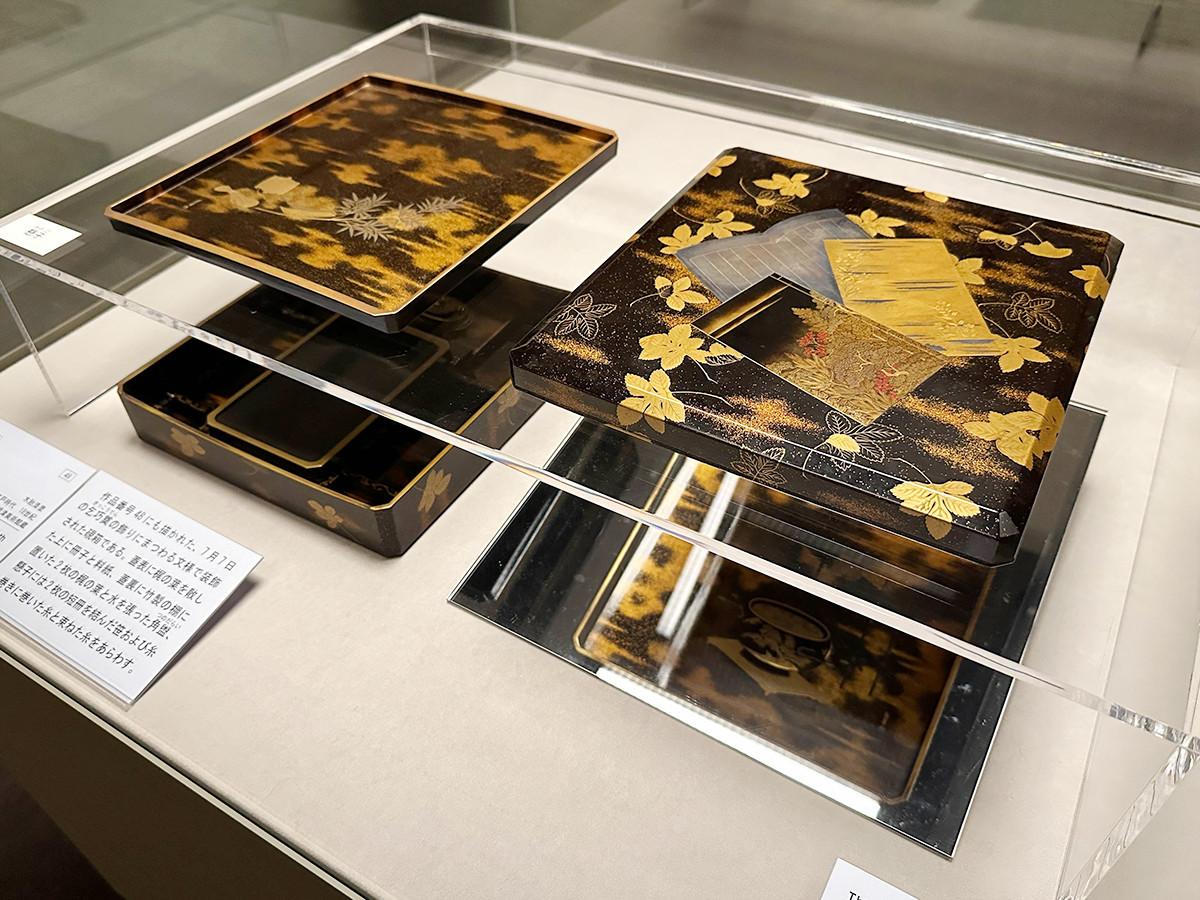 根津美術館「古美術かぞえうた-名前に数字がある作品-」会場より 《七夕蒔絵》江戸時代 18世紀