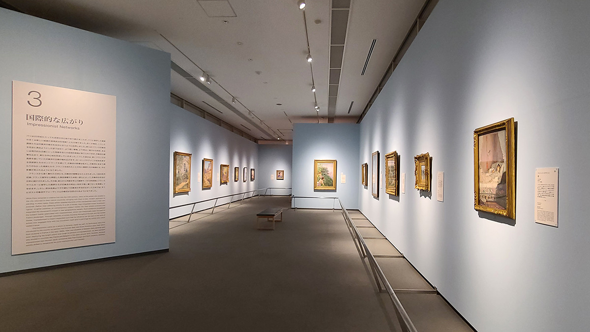 会場風景　3章：国際的な広がり 「印象派　モネからアメリカへ　ウスター美術館所蔵」展示風景、東京富士美術館、2024年