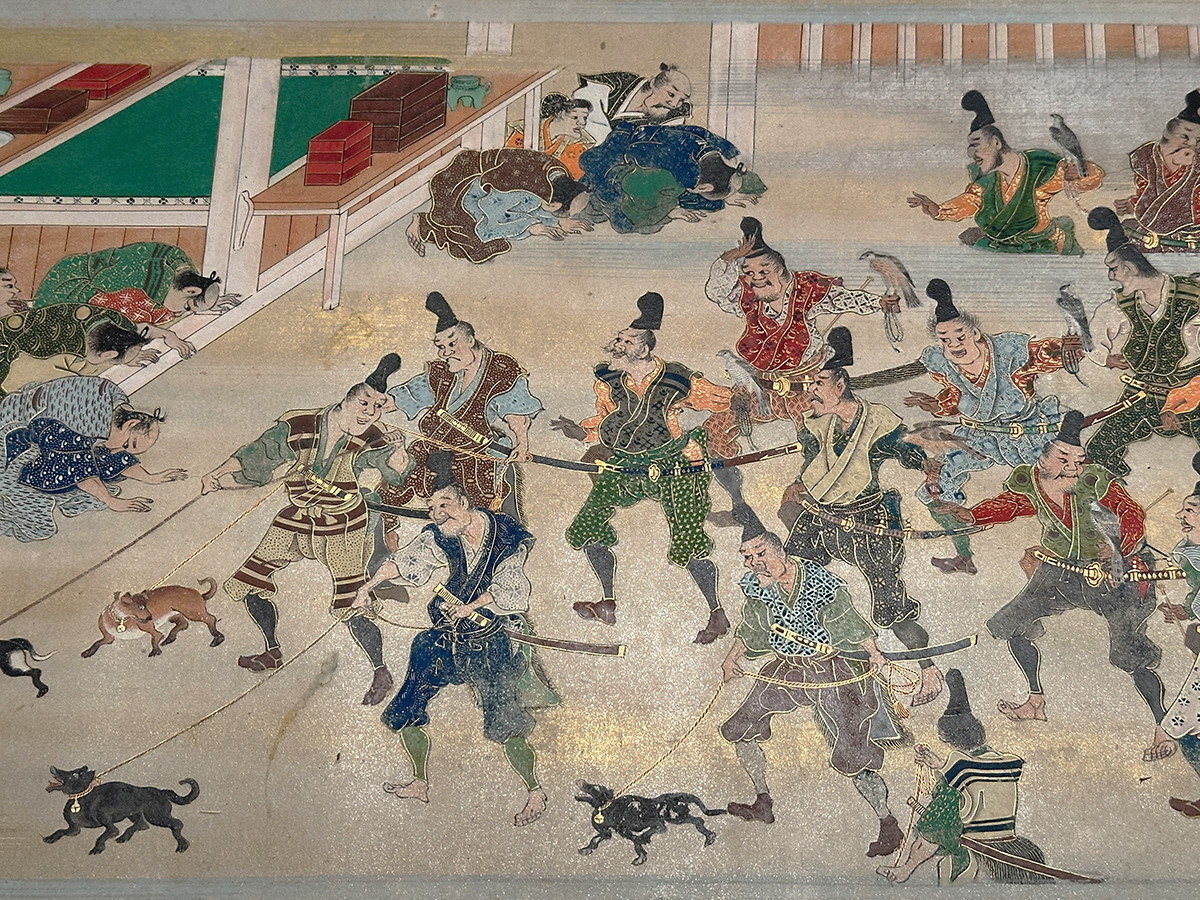 皇居三の丸尚蔵館「いきもの賞玩」会場より 《小栗判官絵巻 巻14下》(部分)岩佐又兵衛 江戸時代(17世紀)皇居三の丸尚蔵館収蔵(前期展示)