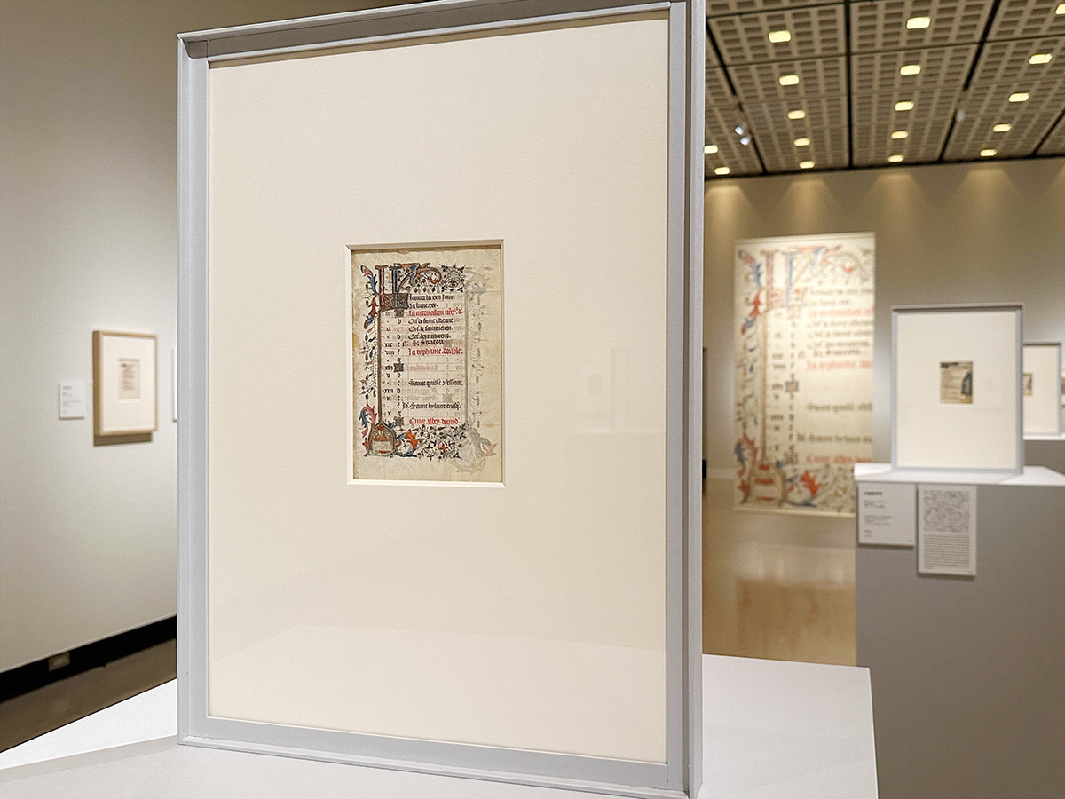 国立西洋美術館「内藤コレクション 写本 — いとも優雅なる中世の小宇宙」会場より 《時祷書零葉》1420-30年頃 内藤コレクション