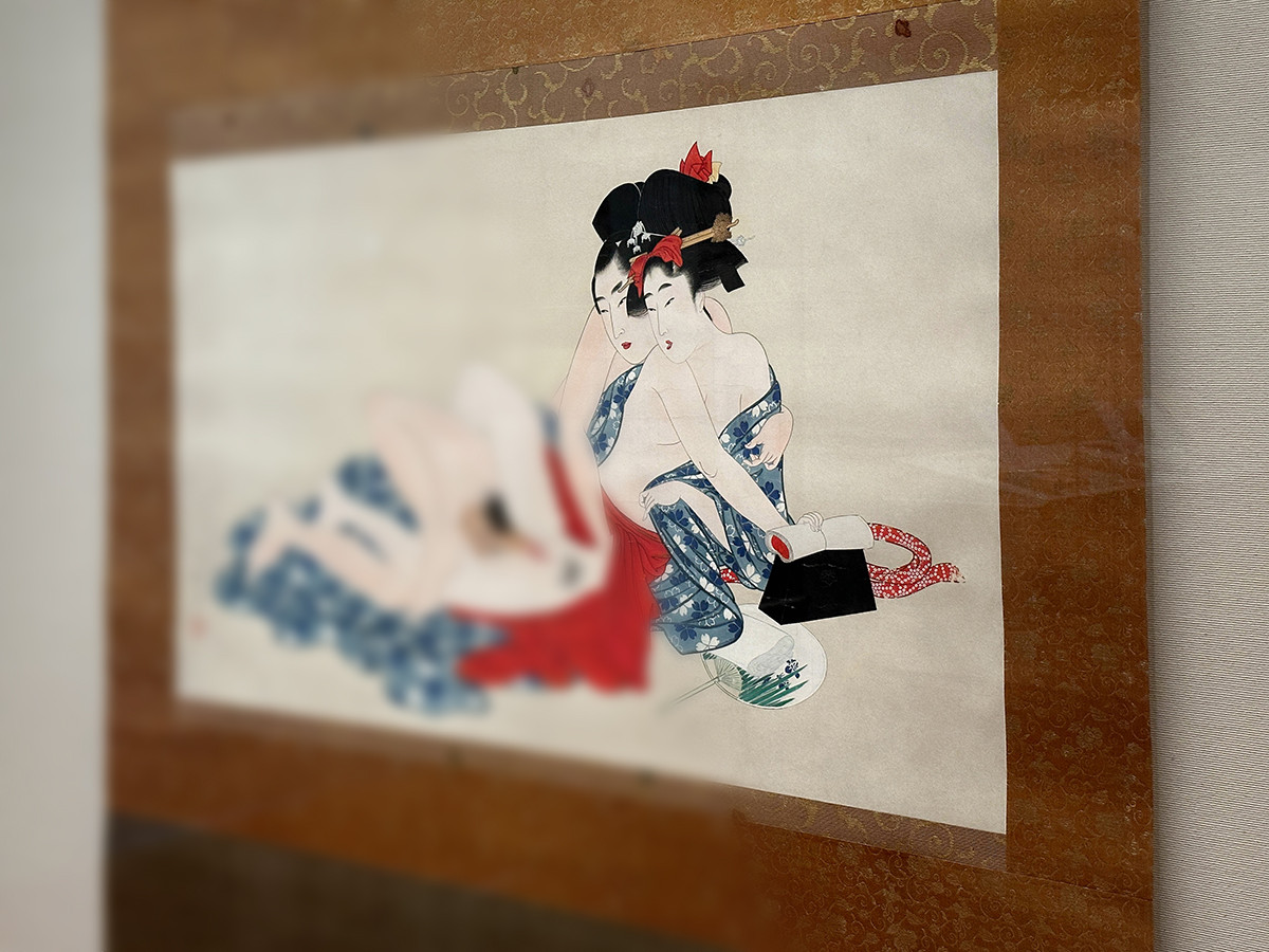 細見美術館「美しい春画－北斎・歌麿、交歓の競艶－」会場より　喜多川歌麿《夏夜のたのしみ》享和年間～文化3年