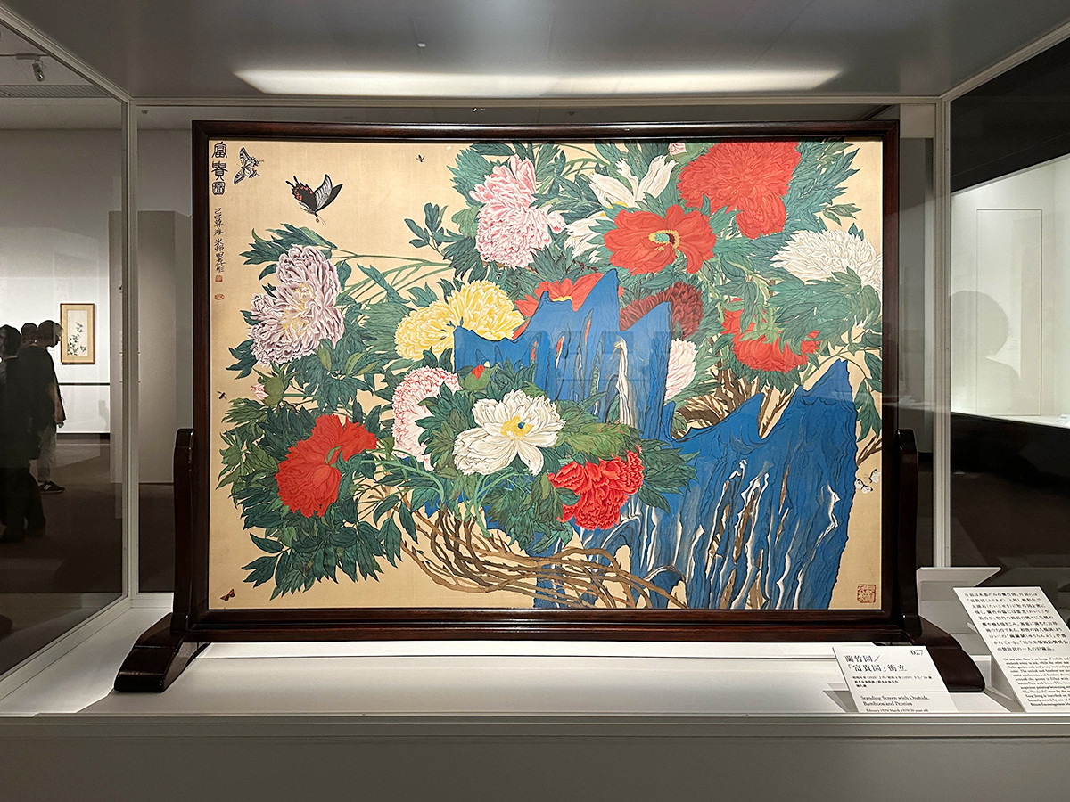 東京都美術館「田中一村展 奄美の光 魂の絵画」会場より 《蘭竹図/「富貴図」衝立》昭和4年(1929)2月/昭和4年(1929)3月