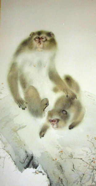 《崖上双猿図(部分）》