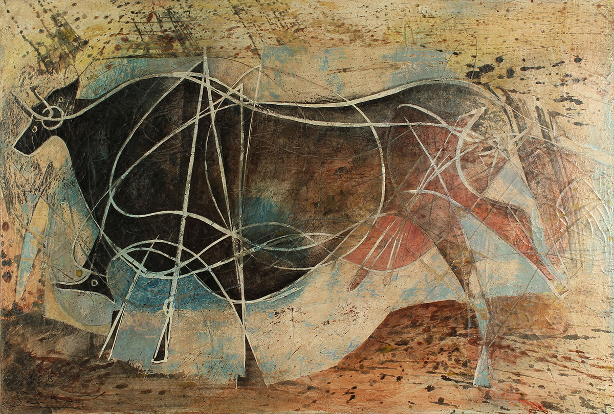 《駆けだした牛》