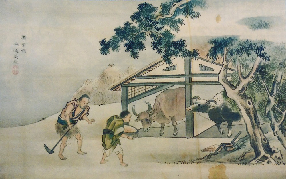 《吼牛飼呼之図》