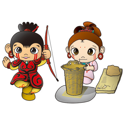 ひこくん＆みずきちゃん（福島県文化財センター白河館）