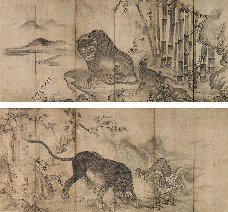 《虎図屏風》