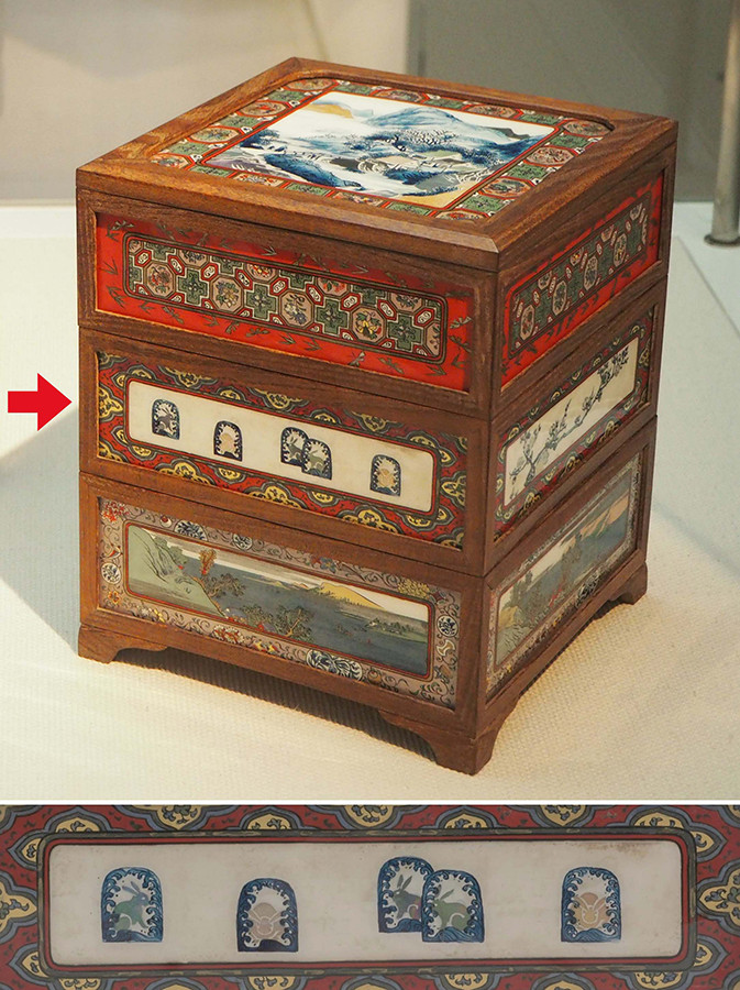 《ガラス絵重箱》