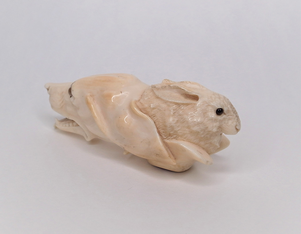 《うさぎと犬のステッキハンドル》