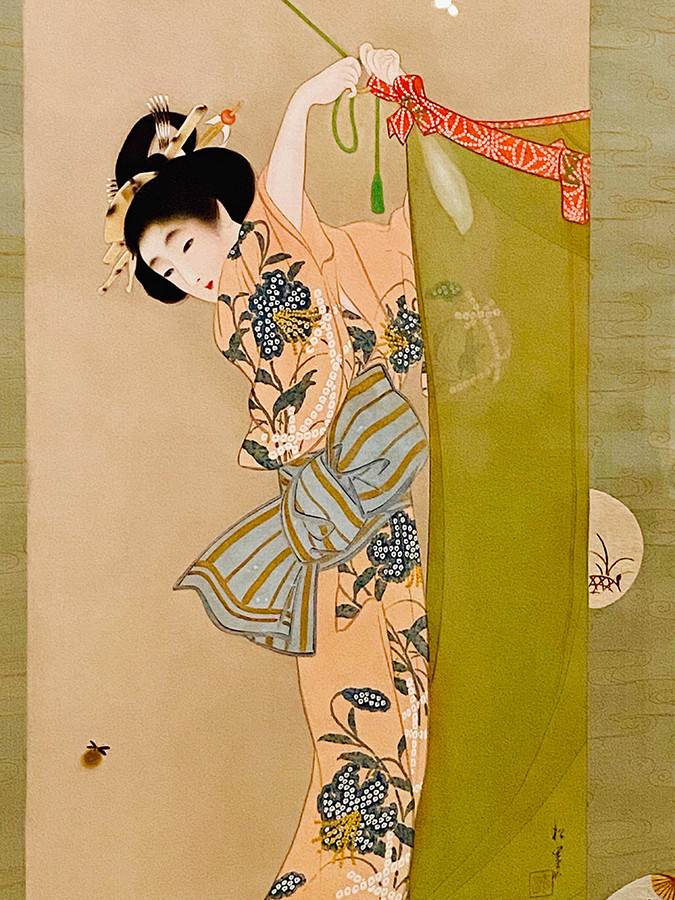 大阪中之島美術館「生誕150年記念 上村松園」会場より　《ほたる（部分）》1915年頃　吉野石膏コレクション【前期展示：5/11まで】