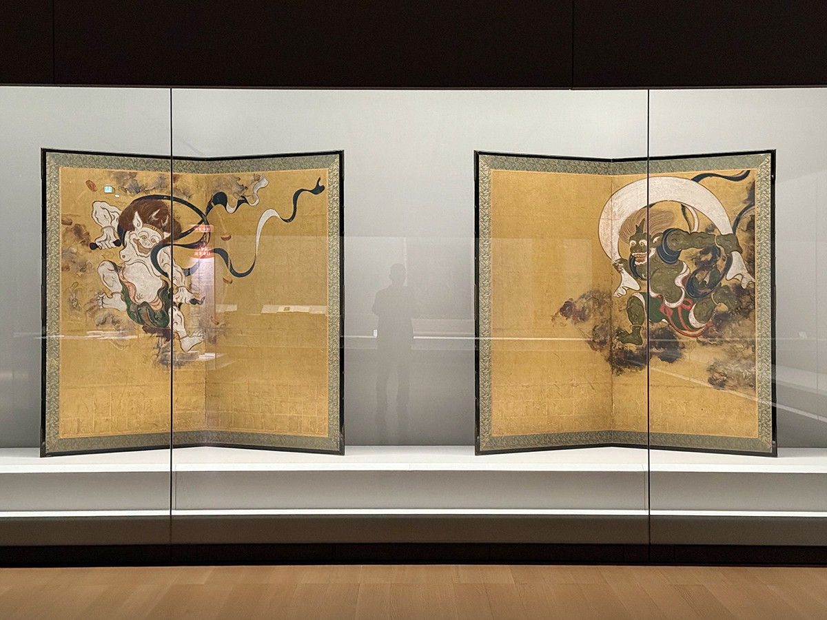 京都国立博物館　特別展「日本、美のるつぼ」会場より　プロローグ Ⅱ｜世界に見せたかった日本美術　国宝《風神雷神図屏風》俵屋宗達筆　江戸時代 17世紀　京都・建仁寺