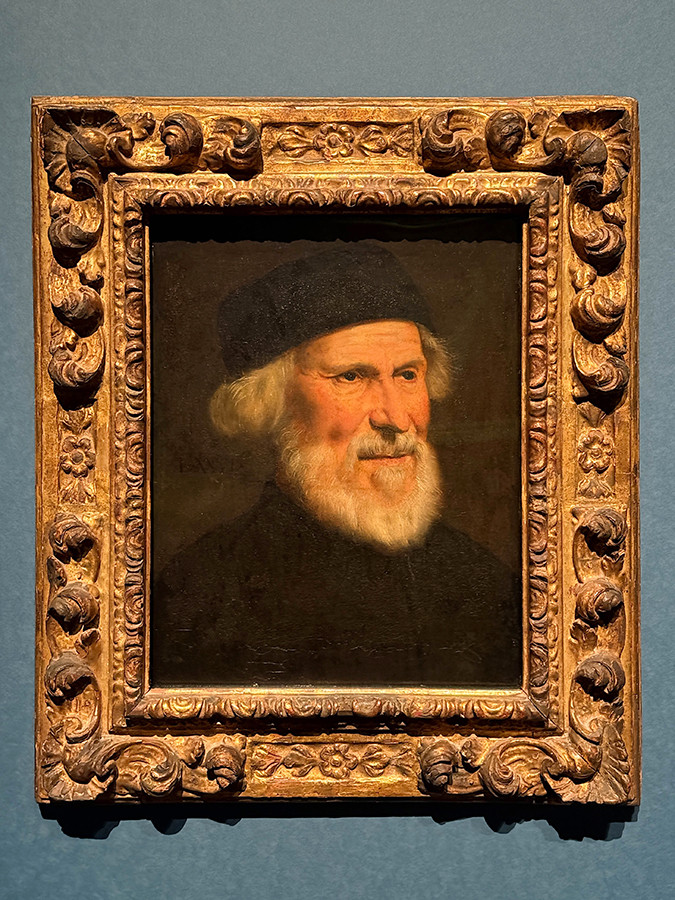 国立西洋美術館「西洋絵画、どこから見るか？」会場より　ヤコポ・ティントレット《老人の肖像》1550年頃（サンディエゴ美術館）