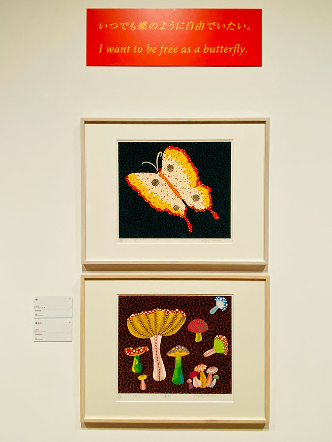 上から≪蝶≫ 1985年、≪毒きのこ≫ 1990年