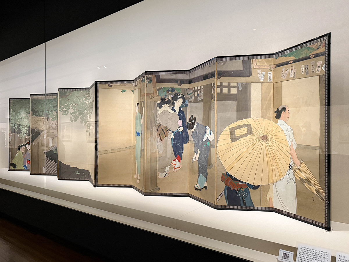 山種美術館 特別展「生誕150年記念 上村松園と麗しき女性たち」会場より 池田輝方《夕立》1916(大正5)年 第10回文展 山種美術館