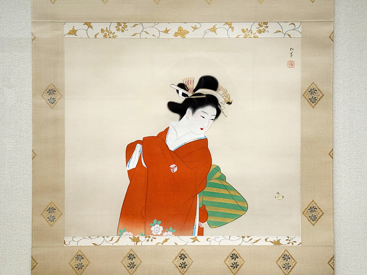 山種美術館 特別展「生誕150年記念 上村松園と麗しき女性たち」会場より 上村松園《春風》1940(昭和15)年 山種美術館