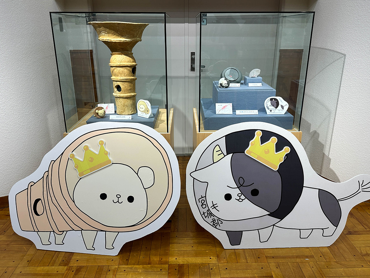 利府町郷土資料館の「あさガオー」と「みヤギー」