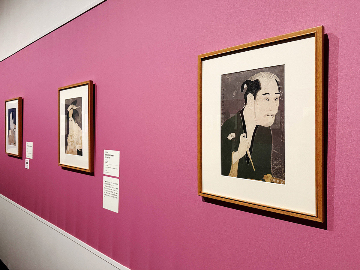 上野の森美術館「五大浮世絵師展―歌麿 写楽 北斎 広重 国芳」会場より　第2章「東洲斎写楽 ― 役者絵の衝撃」