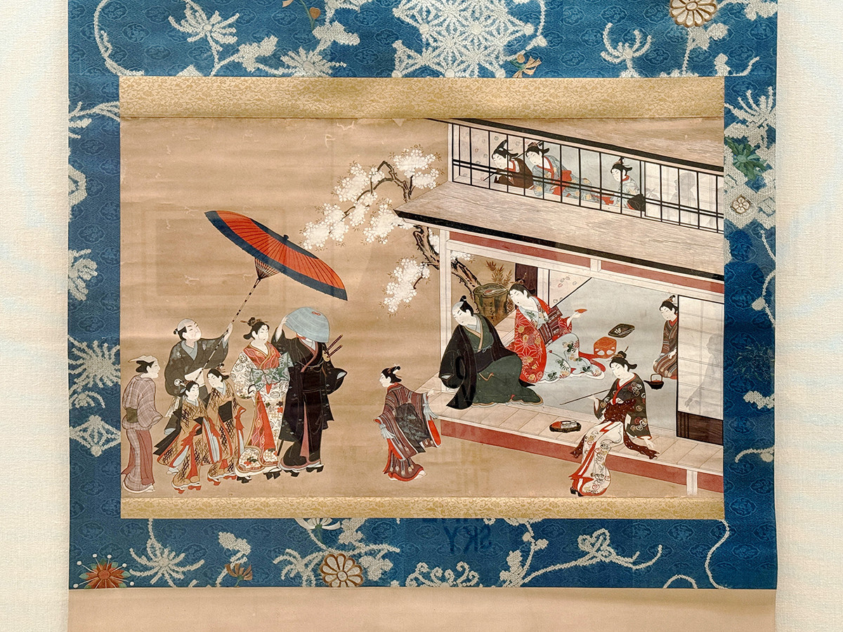 千葉市美術館「江戸の名プロデューサー 蔦屋重三郎と浮世絵のキセキ」会場より 宮川一笑《吉原風俗図》元文期(1736~41)千葉市美術館蔵