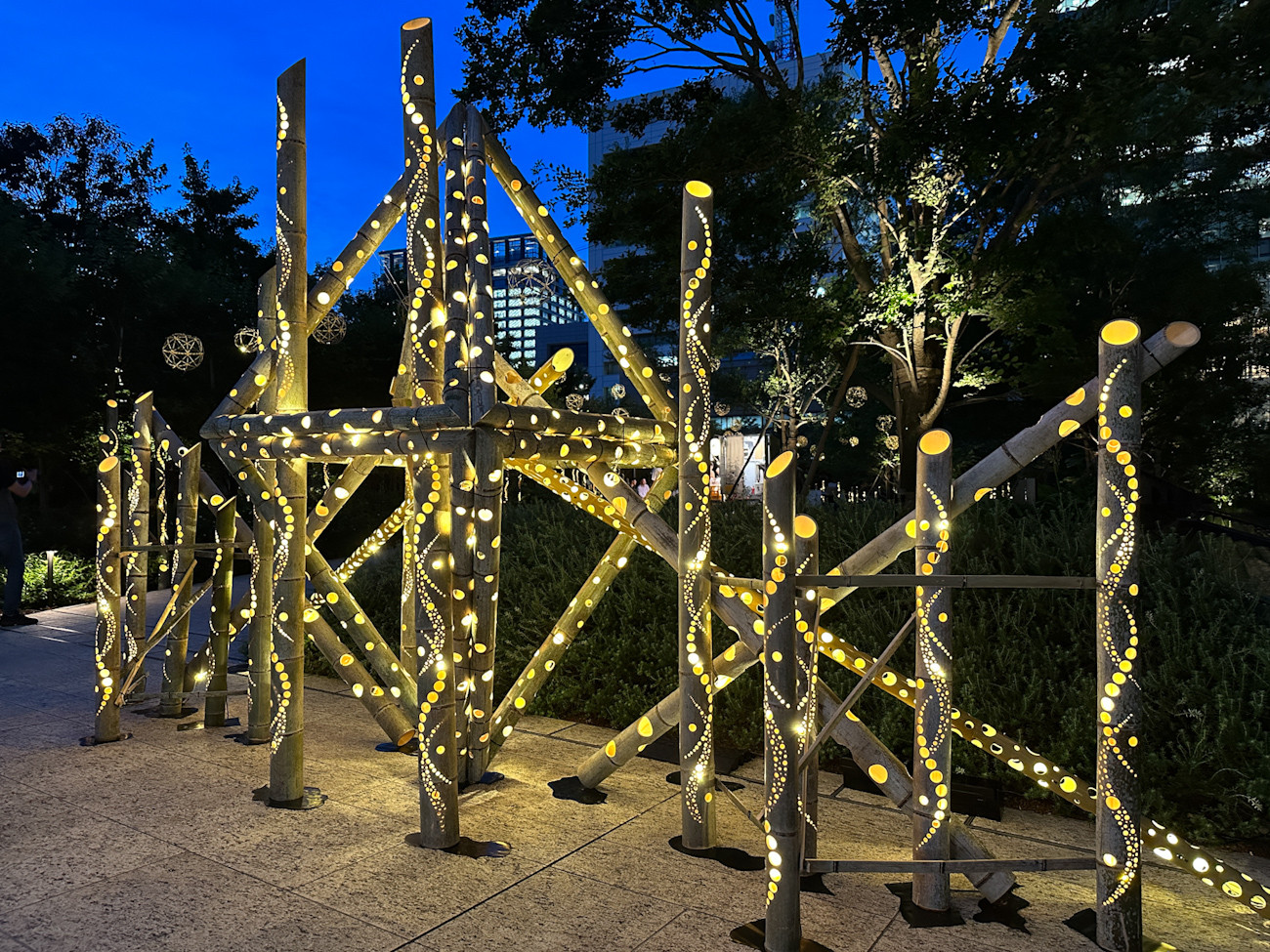 「Otemachi One 竹あかり-灯りの蕾-」会場