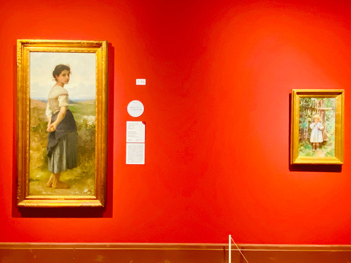 左から ウィリアム＝アドルフ・ブーグロー《羊飼いの少女》1885年、セオドア・ロビンソン《闖入者》1891年　