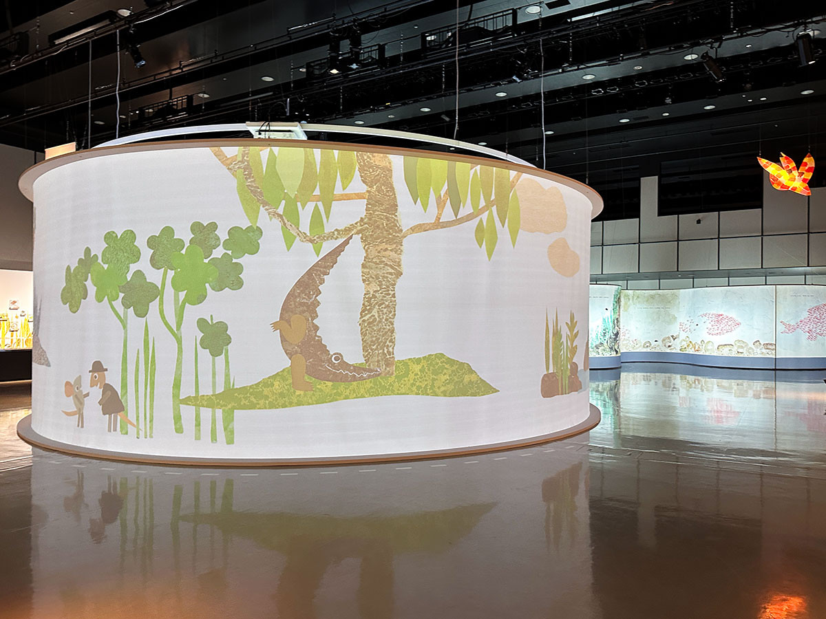 ヒカリエホール「レオ・レオーニの絵本づくり展」会場より第3章「レオレオリウム！レオー二の絵本ワールドにようこそ」