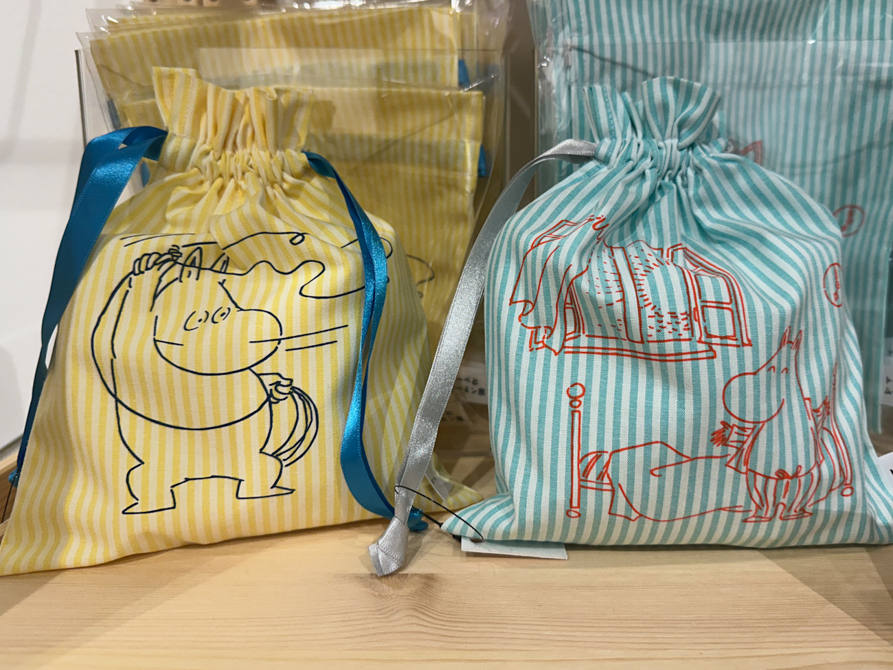 ストライプ巾着